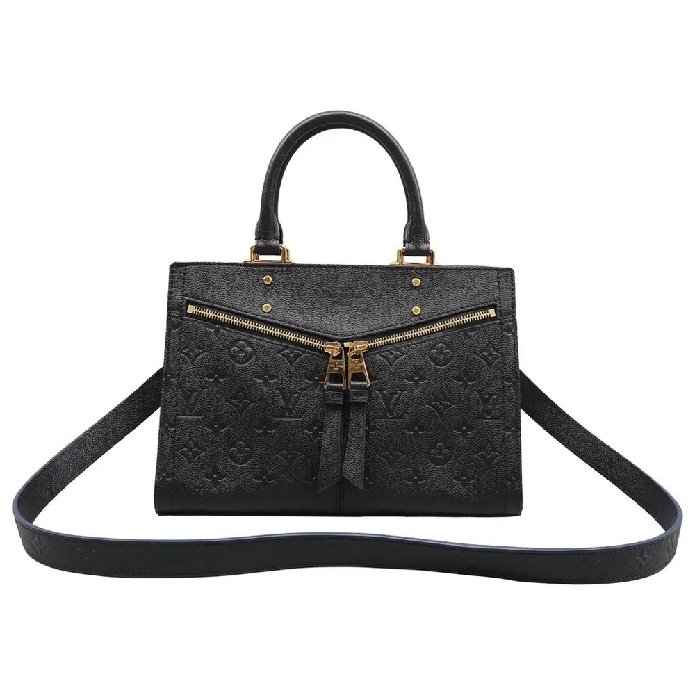 100% Authentic Louis Vuitton Sully Black Monogram Leather Satchel - Picture 1 of 12